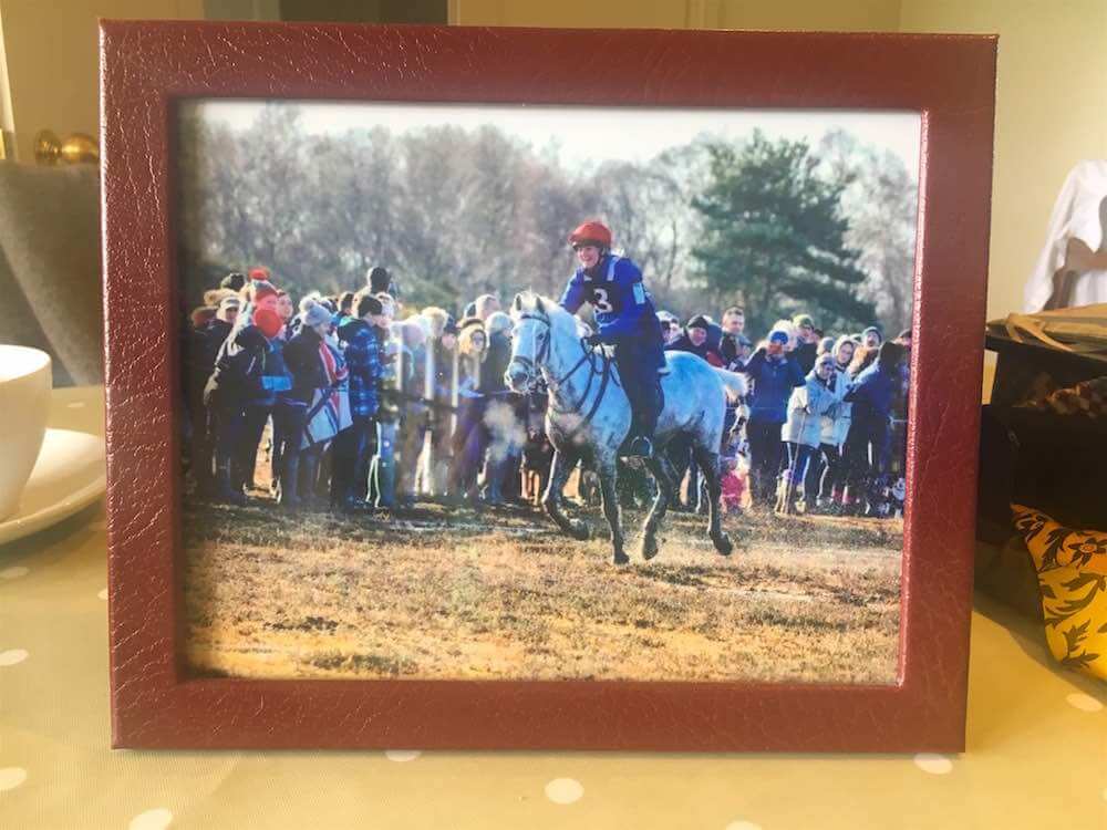 Hicky Gibb, winning the New Forest Point to Point in 2017 on Mallards Wood Robin